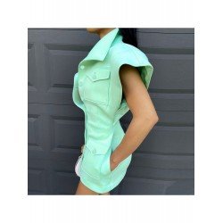 Pure Color Short Sleeve Women's Jacket  Pure Color Short Sleeve Women's Jacket