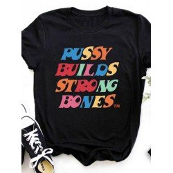 Simple Design Letter Printed T Shirts Women Simple Design Letter Printed T Shirts Women