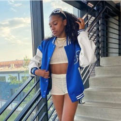  Autumn Street Cloud Embroidery Baseball Jacket