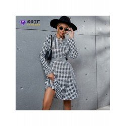 Houndstooth Long Sleeve Dresses For Women Houndstooth Long Sleeve Dresses For Women