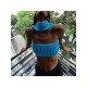  2024 Halter Pure Color Backless Crop Sweater