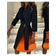  2024 Pleated Patchwork Women's Long Sleeve Dress