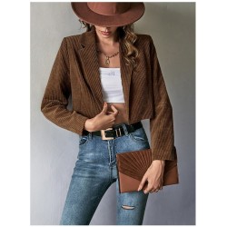 Corduroy Pure Color Short Jacket Coats  Corduroy Pure Color Short Jacket Coats
