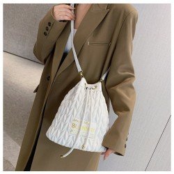 Stylish White Drawstring Cross Body Shoulder Bags