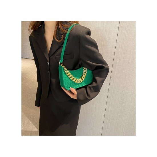  2024 New PU Pure Color Causal Underarm Bag