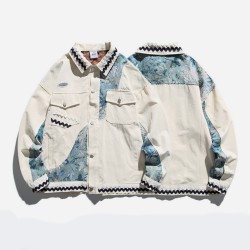 Fashion Loose Patchwork Men's Jacket  Fashion Loose Patchwork Men's Jacket