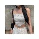  Summer 2024 Pure Color Backless Sleeveless Crop Vest