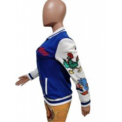 Stylish Embroidery Contrast Color Baseball Jackets Stylish Embroidery Contrast Color Baseball Jackets