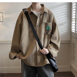 Loose Flower Waffle Men's Long Sleeve Jacket