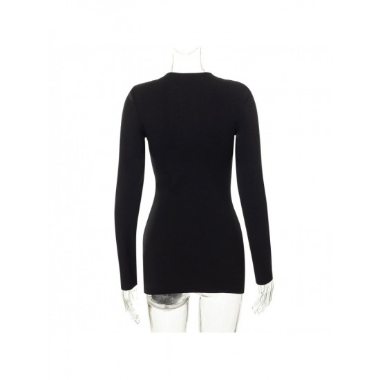  2024 Pure Color Women's Long Sleeve Dress